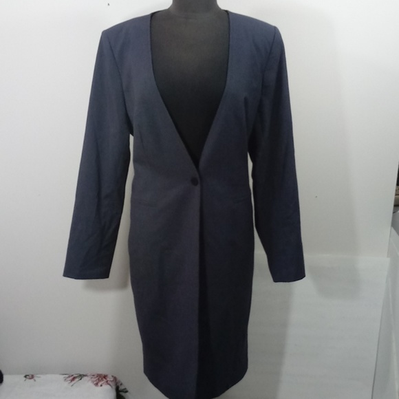 Calvin Klein long blazer in classic grey - Picture 1 of 2
